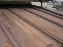 岸和田市 既存カラー鋼板劣化状況