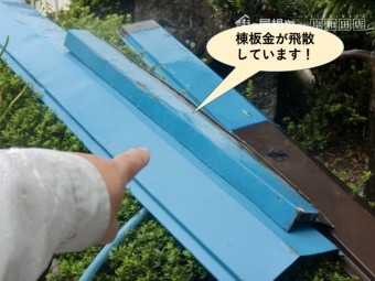 岸和田市の棟板金が飛散