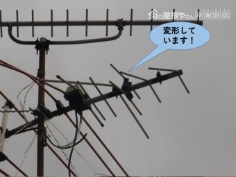 和泉市のテレビのアンテナが変形