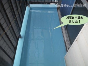泉大津市のベランダにウレタン樹脂を2回塗り重ねました