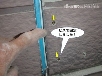 和泉市のサイデイングをビスで固定