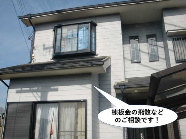 忠岡町の棟板金の飛散などのご紹介