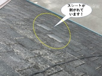 忠岡町のスレートが剥がれています