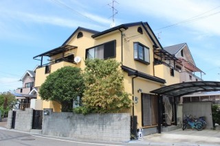 岸和田市八田町で黄色い色に塗り替えた外壁塗装
