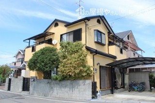 岸和田市八田町で黄色い色に塗り替えた外壁塗装