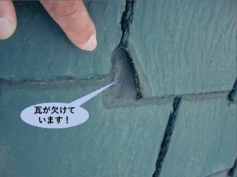 阪南市の瓦が欠けています!