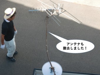 岸和田市の倉庫のアンテナも撤去しました