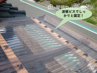 貝塚市の波板ビスでしっかりと固定