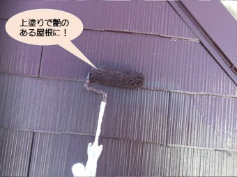 岸和田市紙屋町の屋根上塗り