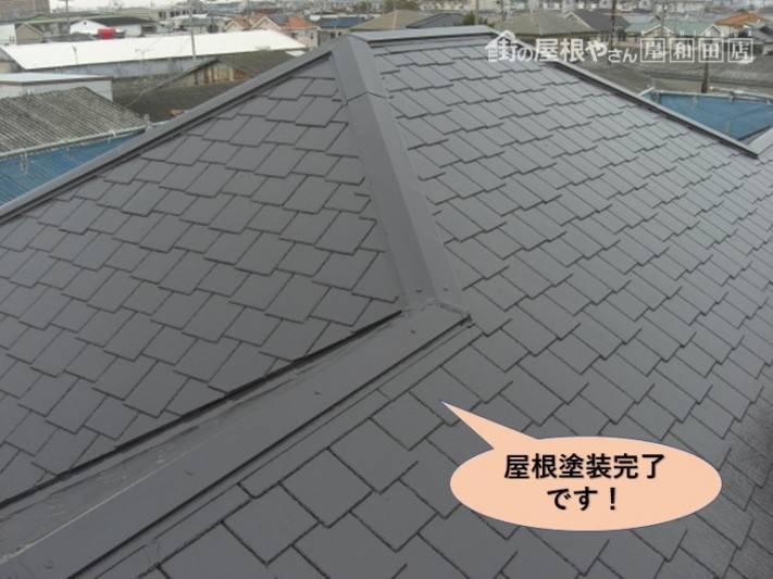 阪南市の屋根塗装完了です