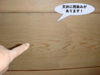 岸和田市の二階の天井に雨染みがあります!