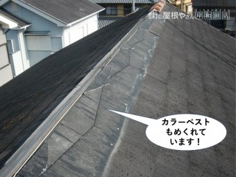 忠岡町のカラーベストもめくれています