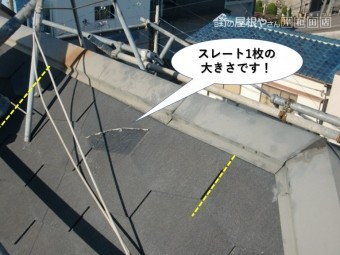 和泉市のスレート1枚の大きさです