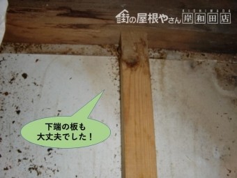 貝塚市のベランダの下端の板も大丈夫でした