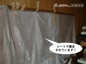 泉佐野市の内壁をシートで養生