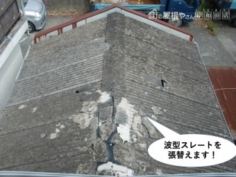 泉佐野市の波型スレートを張り替えます