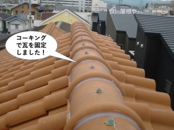 和泉市でコーキングで瓦を固定しました