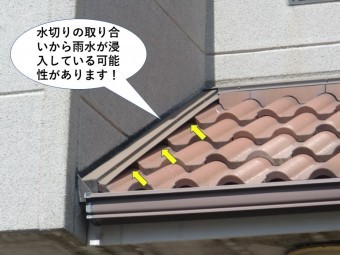 貝塚市の水切りの取り合いから雨水が浸入する可能性があります