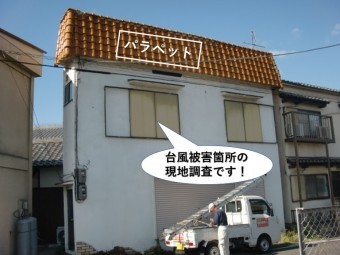 阪南市の台風被害箇所の現調