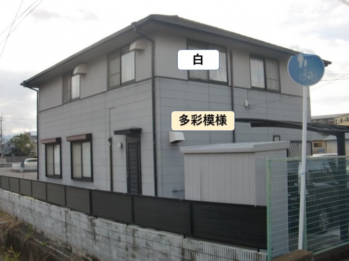 泉大津市の外壁を上下で色分けします