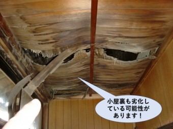 岸和田市の住宅の小屋裏も劣化している可能性あり!