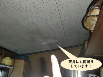 岸和田市のキッチンの天井にも雨漏りしています