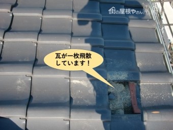 和泉市の瓦が1枚飛散しています