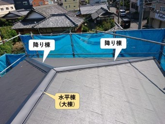 熊取町の水平棟と降り棟の参考写真