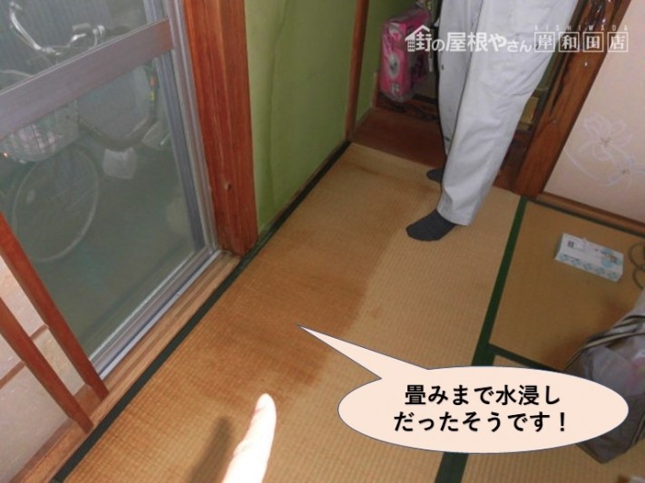 岸和田市の住宅の畳みまで水浸しだったそうです!