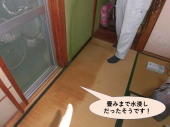 岸和田市の住宅の畳みまで水浸しだったそうです!