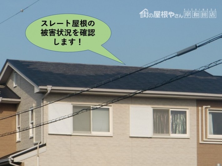 貝塚市のスレート屋根の被害状況を確認