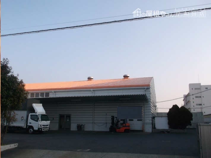 泉佐野市の工場の雨漏り修理完了