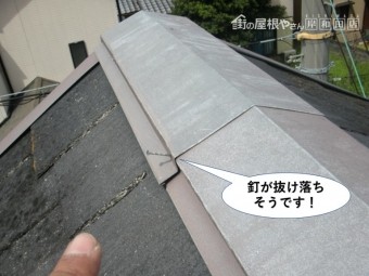 忠岡町の屋根の板金の釘が抜け落ちそうです
