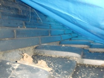 熊取町の漆喰の剥がれ