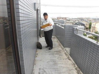 貝塚市石才のバルコニー現調