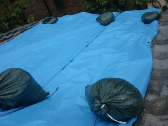 岸和田市の台風被害に遭った屋根