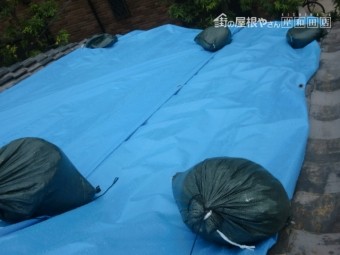 岸和田市の台風被害に遭った屋根