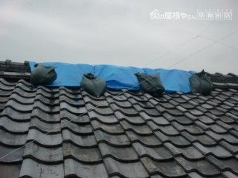 岸和田市の台風被害に遭った屋根