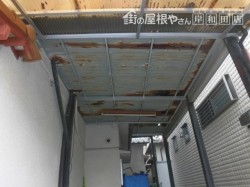 堺市中区のガレージの屋根現況