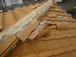 泉南市の台風で崩れた降り棟