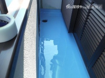 泉大津市のベランダにウレタン樹脂塗布完了