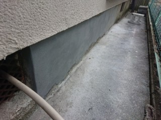 忠岡町の破断した基礎巾木補修完了