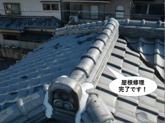 忠岡町で降り棟の瓦が飛散し、テラスやカーポートの波板も修理したお客様の声