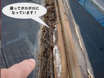 岸和田市の棟の下地が腐ってボロボロになっています!