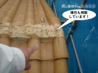 和泉市の棟巴も飛散