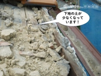 泉南市の下地の土が少なくなっています