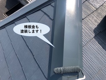泉大津市の棟板金も塗装
