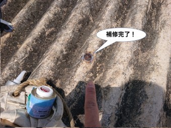 和泉市の倉庫の屋根の補修完了