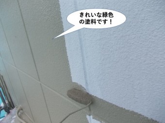 岸和田市で使用するきれいな緑色の塗料です