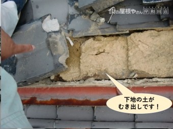 貝塚市の下地の土がむき出しです